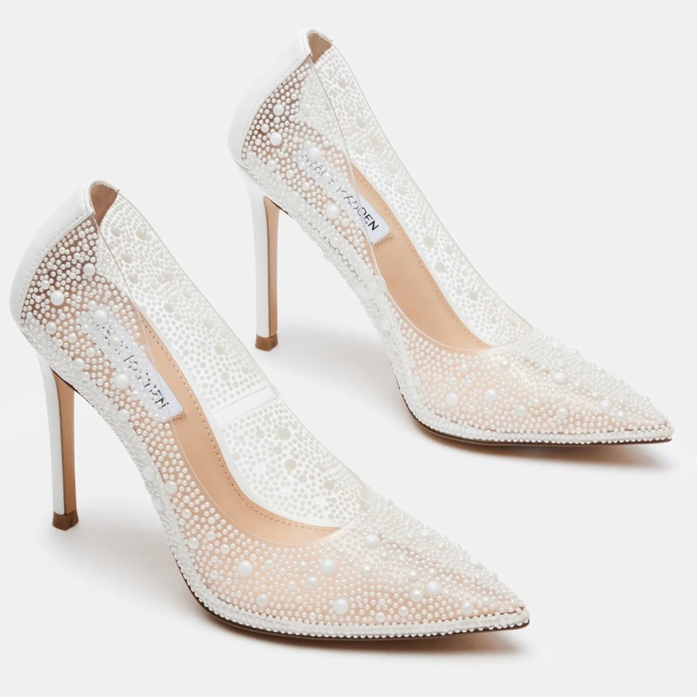 Steve Madden Evelyn Pearl Clear Heels